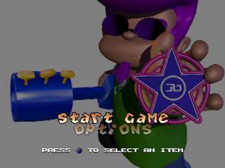 Johnny Bazookatone title screen for Playstation